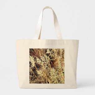 dry grass in the desert large tote bag
