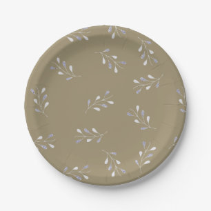 Dry green paper plate, with leaves. plate