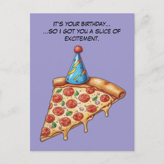 Dry Humour Birthday Slice Postcard (Front)