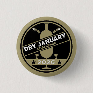 Dry January Challenge Encouragement 3 Cm Round Badge