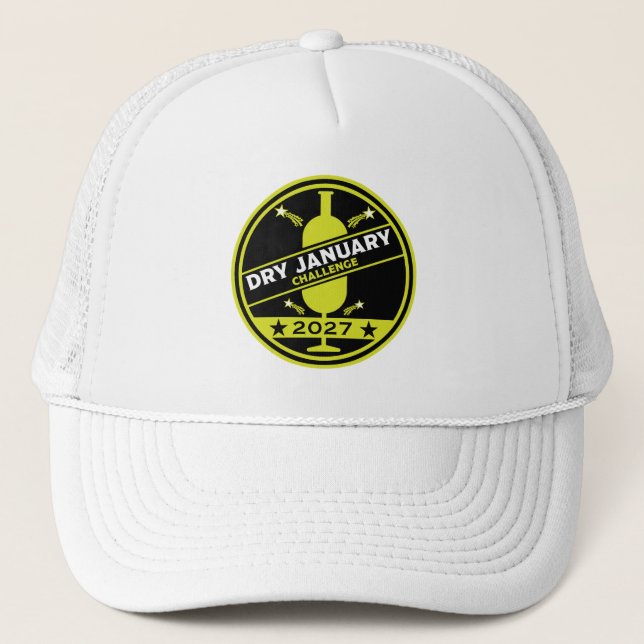 Dry January Challenge Encouragement Trucker Hat (Front)