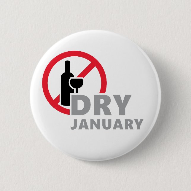 Dry january, één maand geen alcohol te drinken  6 cm round badge (Front)