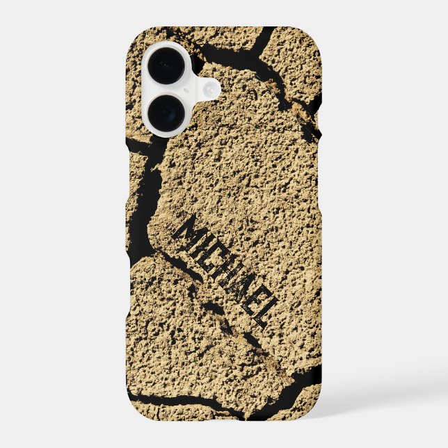 Dry land cracked earth drought Cool Your name iPhone Case (Back)