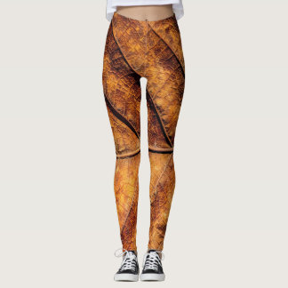 Dry leaf: natural texture background. leggings