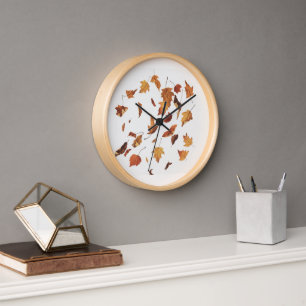 Dry leaves falling  clock
