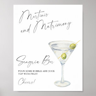 Dry Martini Bridal shower sangria bar Poster