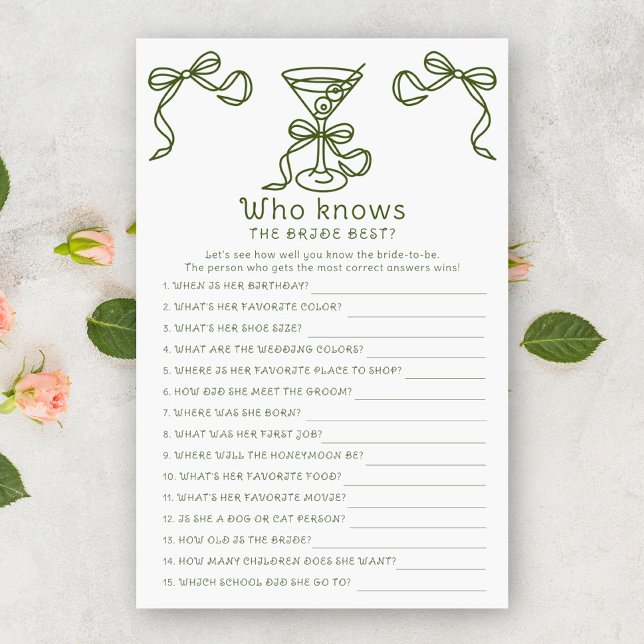 Dry Martini Who knows the bride best (Creator Uploaded)