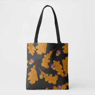 Dry oak leaves and acorns. Hand drawn seamless pat Tote Bag