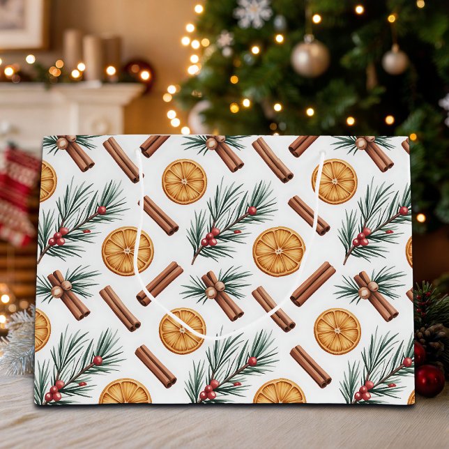 Dry Oranges Cinnamon Sticks Fir Branches Large Gift Bag (Creator Uploaded)