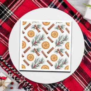 Dry Oranges Cinnamon Sticks Fir Branches Napkins