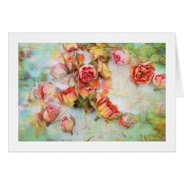 Dry roses on green vintage (Front Horizontal)