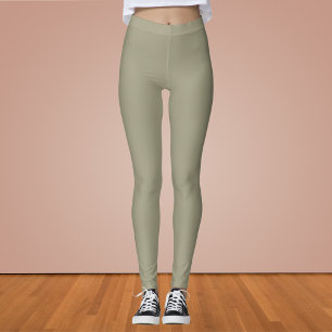 Dry Sage Solid Color  Leggings