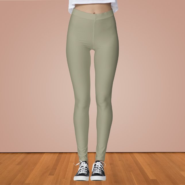 Dry Sage Solid Color  Leggings (Creator Uploaded)