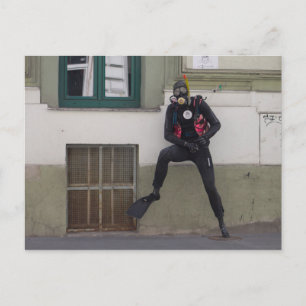 Dry Scuba Diver Postcard