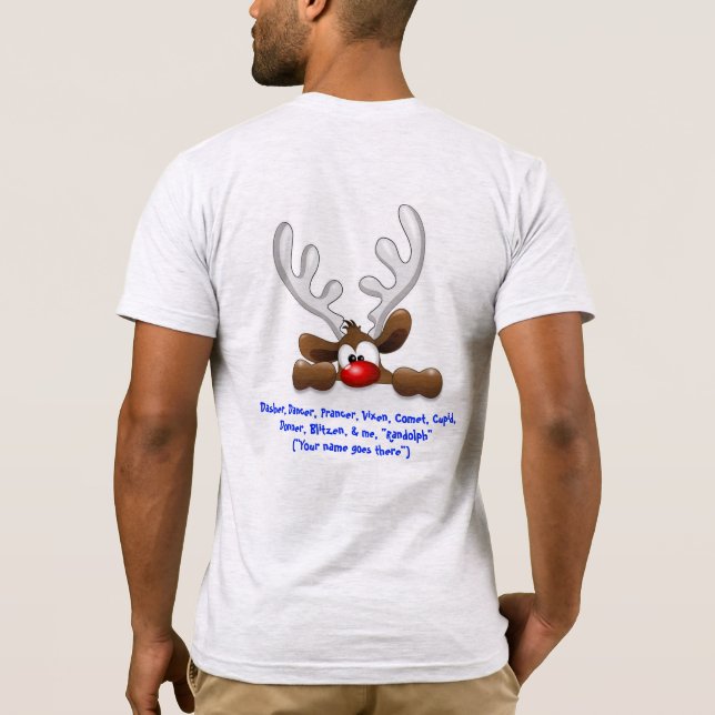 DRY SENSE OF HUMOR FUNNY REINDEER GRAY T-SHIRT (Back)