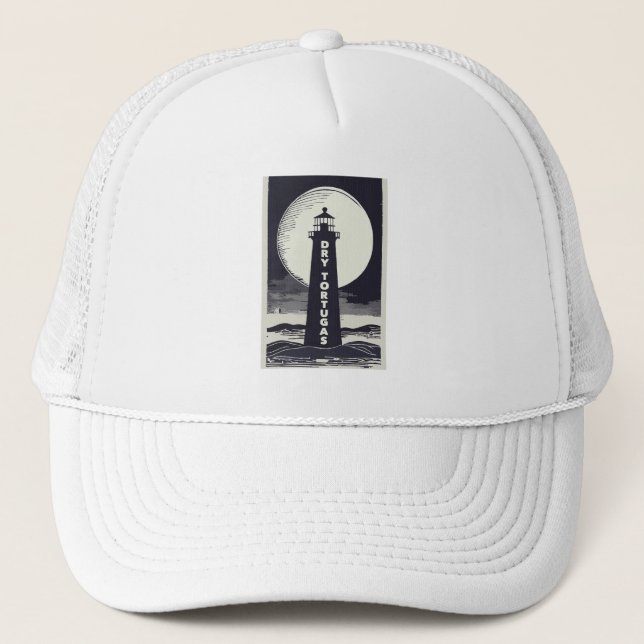 Dry Tortugas Florida Lighthouse Moon Trucker Hat (Front)