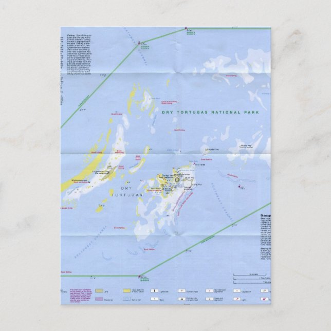 Dry Tortugas Map Postcard (Front)