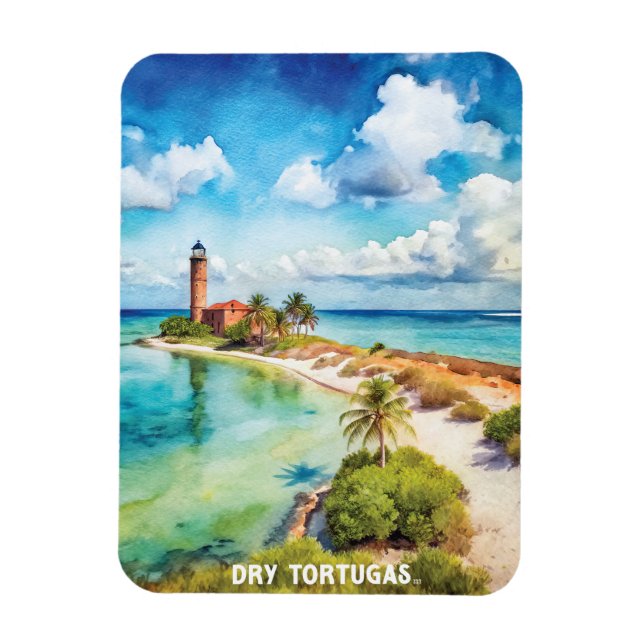 Dry Tortugas National Park Watercolor Painting Magnet (Vertical)