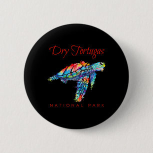 Dry Tortugas National Park Watercolor Sea Turtle  6 Cm Round Badge