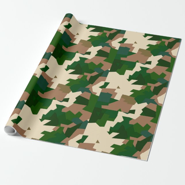 Dry Tundra Camo Wrapping Paper (Unrolled)