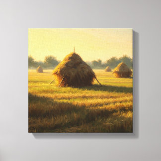 Dry wheats stacked big Canvas Print-farmhouse Print