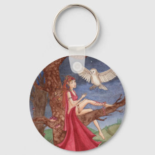 Dryad and the Night Owl Keychain