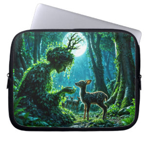 Dryad queen of the enchanted forest at night art laptop sleeve