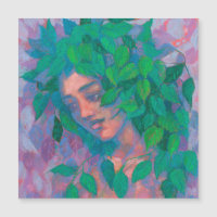 Dryad Tree Spirit Green Leaves Surreal Fantasy Art