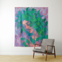 Dryad Tree Spirit Green Leaves Surreal Fantasy Art