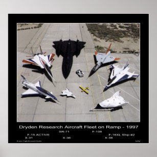 Dryden Research Aircraft Fleet on the Ramp - 1997 Poster
