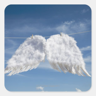 Drying angel's wings. square sticker