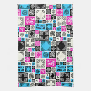 Drying Dishes To Avoid A Worse Job Pattern Funny  Tea Towel
