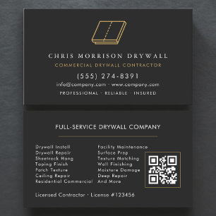Drywall Company QR Code Business Card