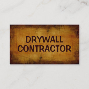 Drywall Contractor Antique Business Card