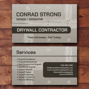 Drywall Contractor Custom Branding Business Card