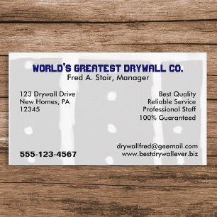 Drywall Contractor Drywall Installer Specialist Business Card