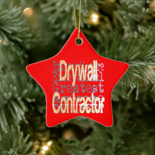 Drywall Contractor Extraordinaire Ceramic Tree Decoration