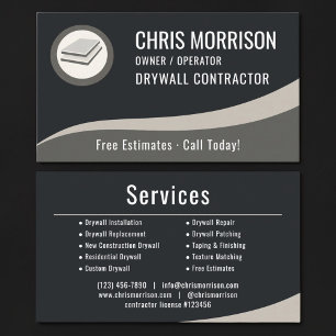 Drywall Contractor Professional Business Card