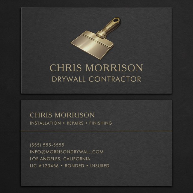 Drywall Contractor Professional Business Card (Creator Uploaded)