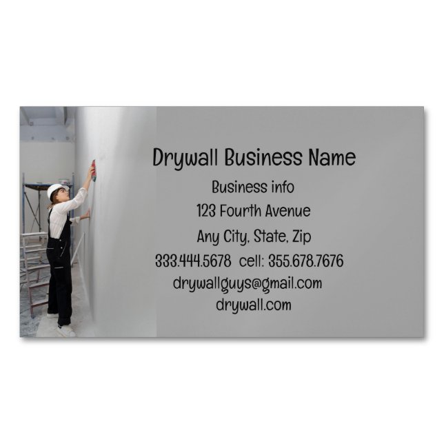 Drywall Custom Sheetrock Plaster  Business Card (Front)
