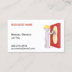 Drywall Installer Construction Business Card