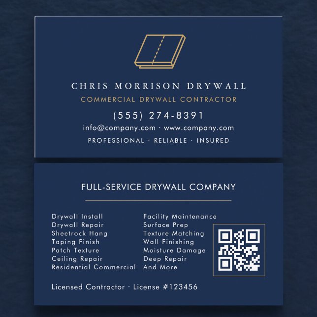 Drywall Plastering QR Code Business Card (Creator Uploaded)