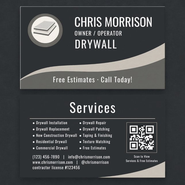 Drywall QR Code Business Card (Creator Uploaded)