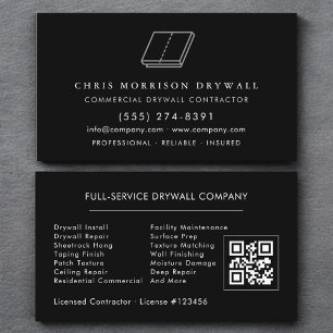 Drywall Sheetrock Finishing QR Code Business Card