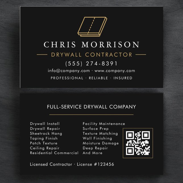 Drywall Sheetrock QR Code Business Card (Creator Uploaded)