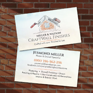 Drywall Specialist Plastering Services  Business Card