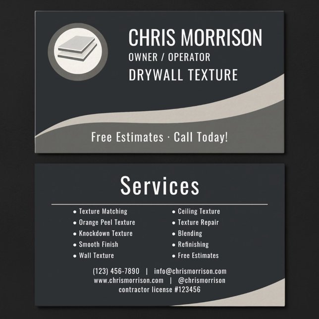 Drywall Texture Professional Business Card (Creator Uploaded)