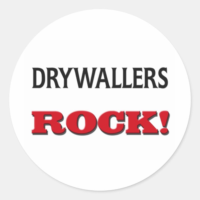 Drywallers Rock Classic Round Sticker (Front)
