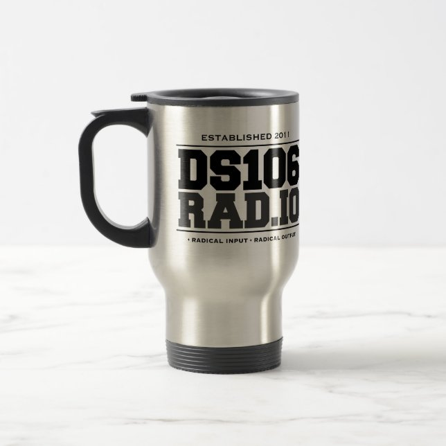 DS106RAD.IO Radical In Radical Out Travel Mug (Left)