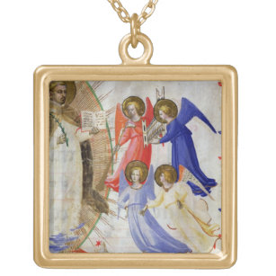 ds 558 f.67v St. Dominic with four musical angels, Gold Plated Necklace